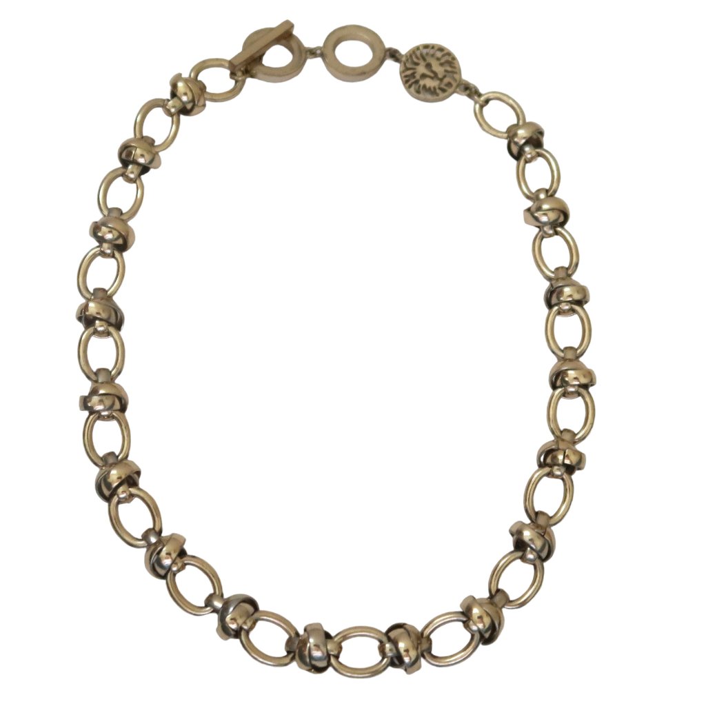 Anne Klein Equestrian Link Necklace W Signature Lion Head 28$